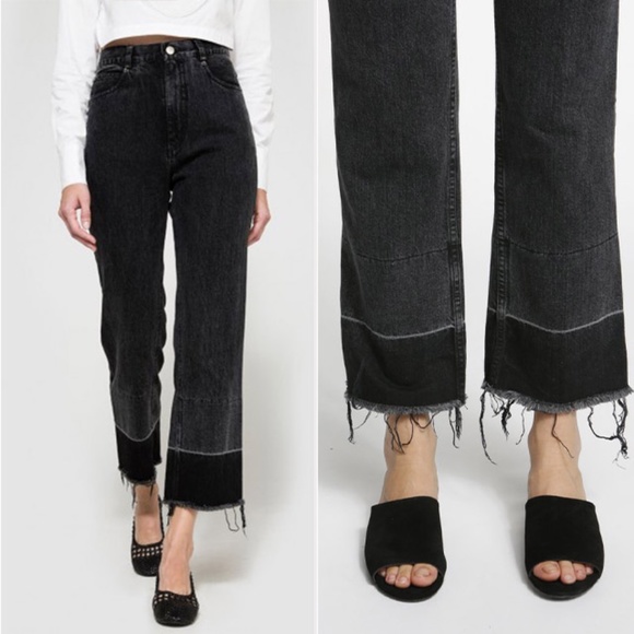 Rachel Comey Pants - Rachel Comey Legion Wide Raw Hem Jeans Black SZ:8